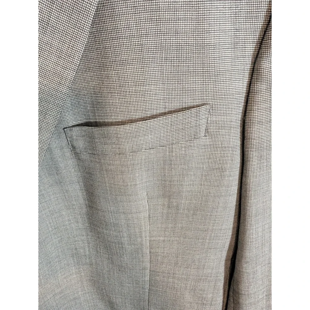 Jos A Bank Blazer Mens 48R Gray Wool Houndstooth 2 Button Notch Lapel